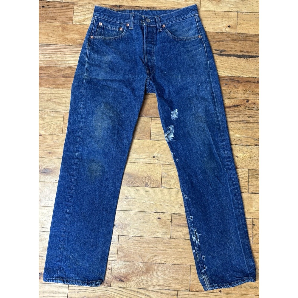 1990s Levis 501xx Button Fly Jeans Men's Size 32x32 Blank Tab Actual‎ 30x29.5